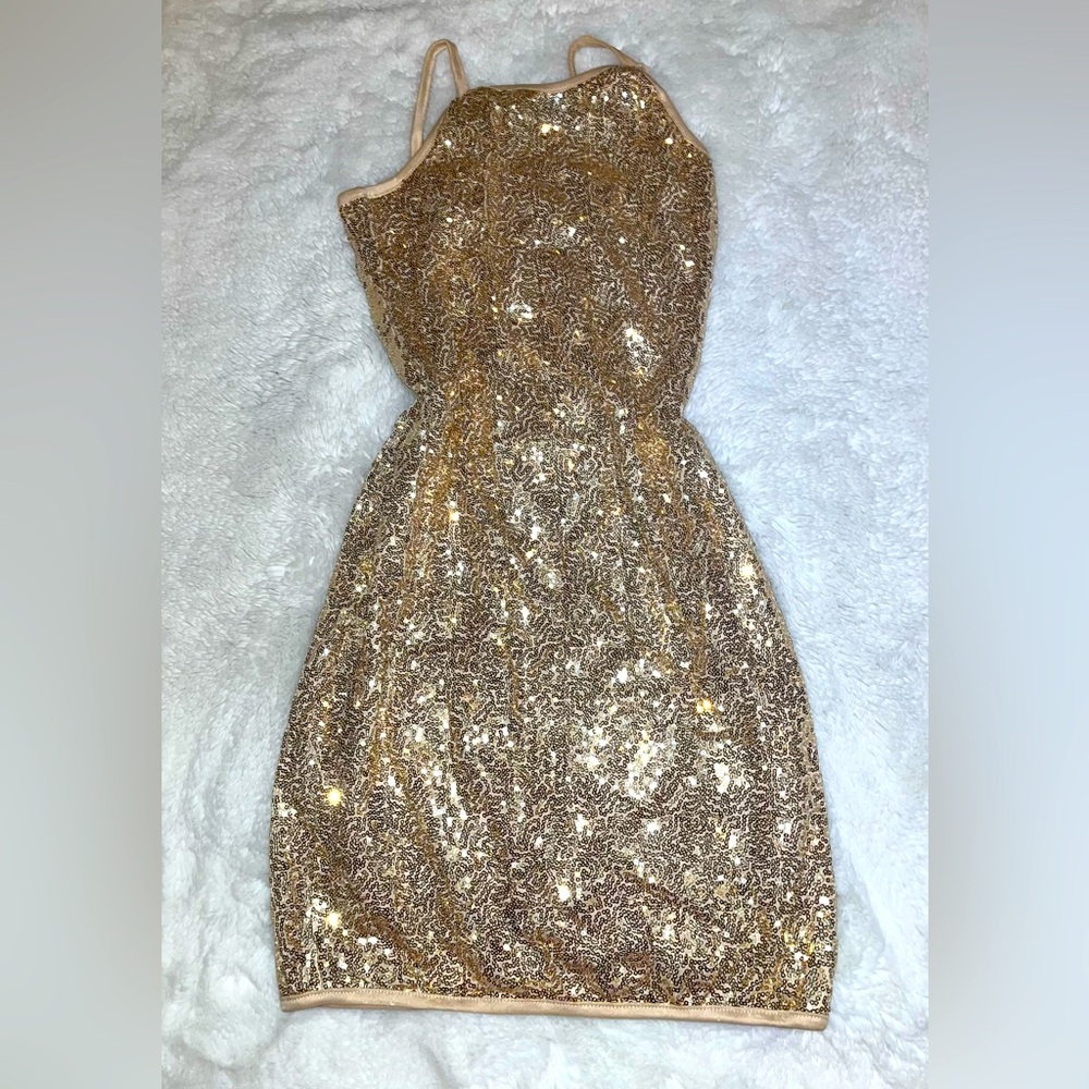 SHEIN Gold Sequin Kids Dress
